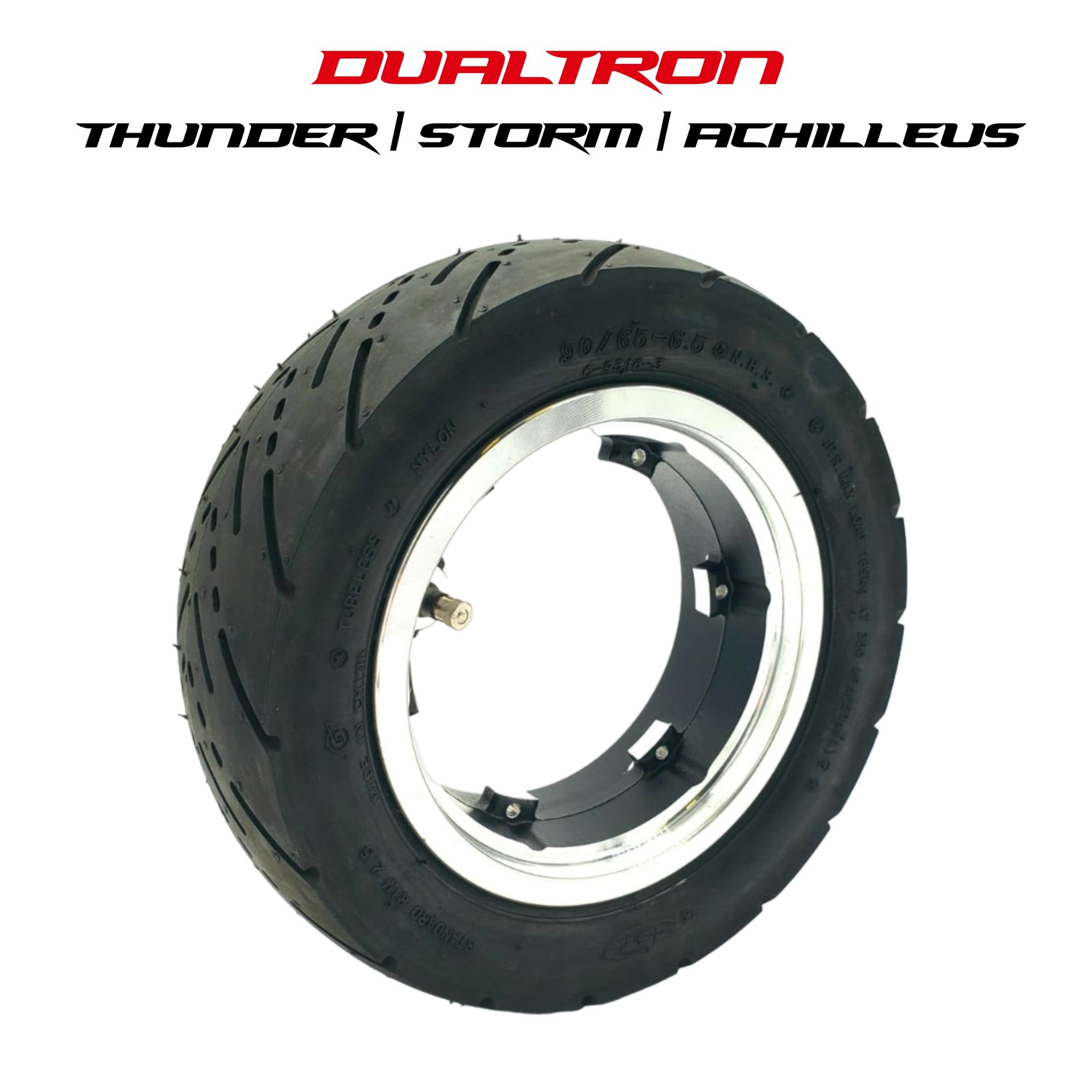 Roue complete arriere tubeless pour trottinette Dualtron
