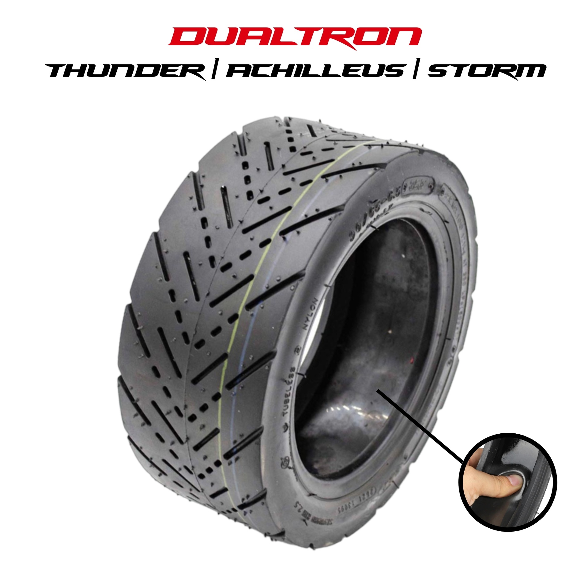 Pneu 90/65-6.5 increvable pour trottinette Dualtron