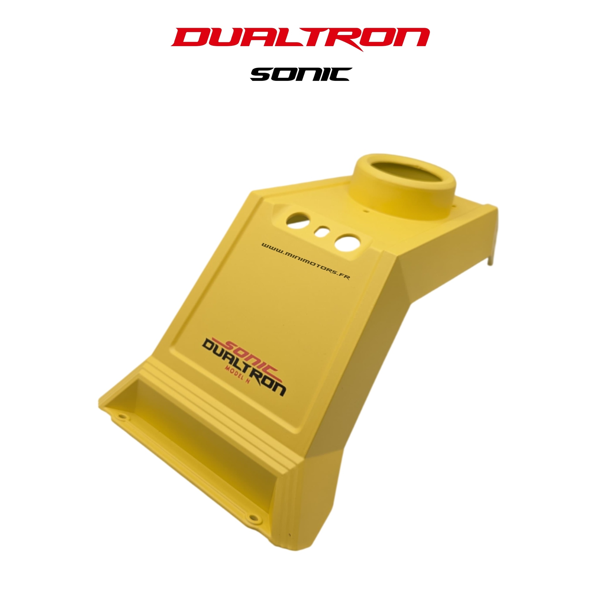 Cache bras de direction jaune pour trottinette Dualtron