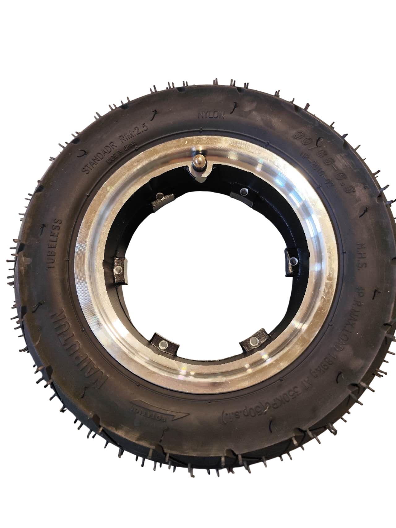 Roue complete avant tubeless pour trottinette Dualtron