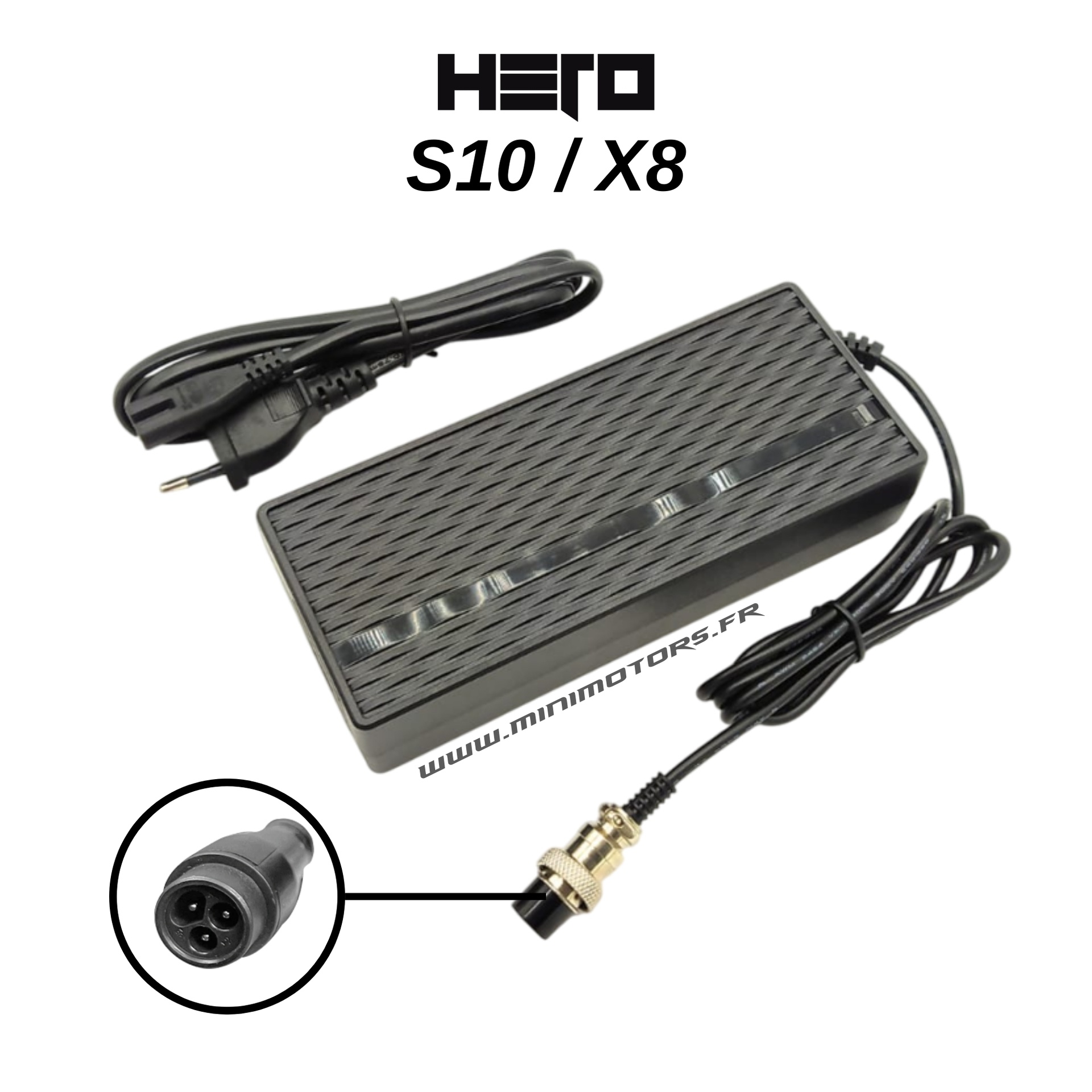 Chargeur 48V (54.6V 2A) pour trottinette Hero