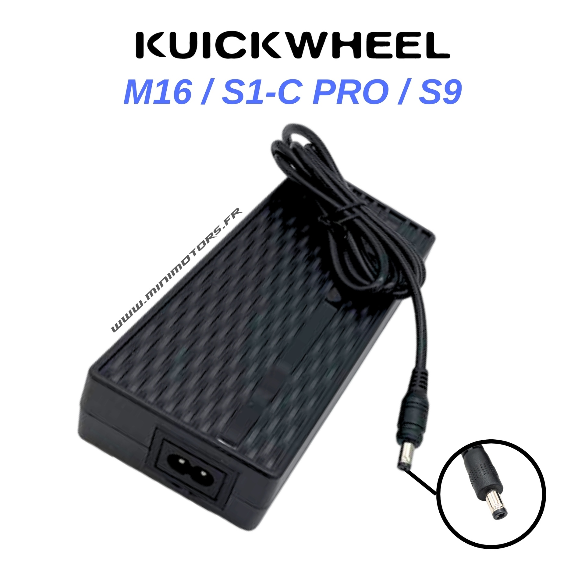 Chargeur rapide 36V (42V 3A) pour trottinette Kuickwheel