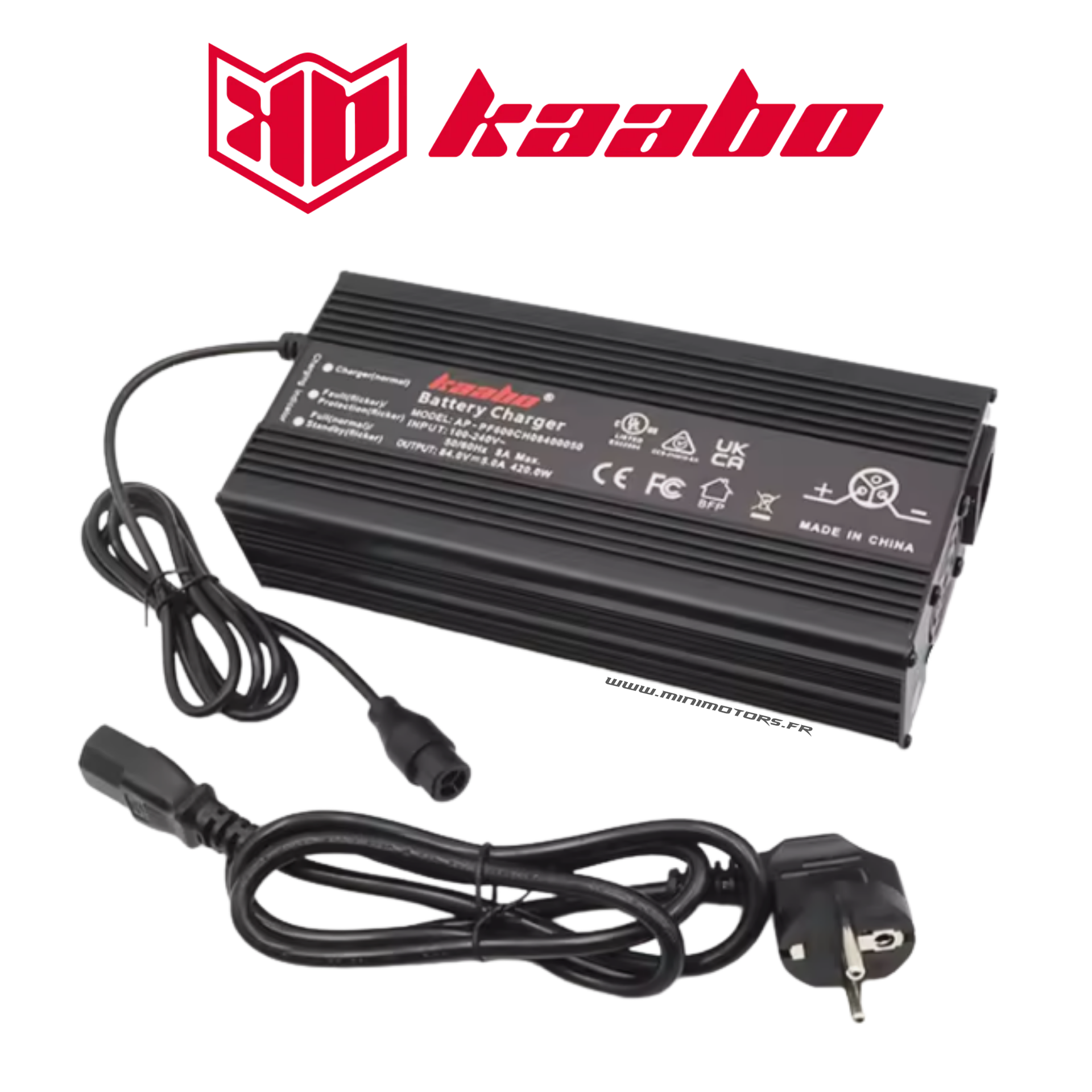 Chargeur rapide 84V 5A pour trottinette Kaabo