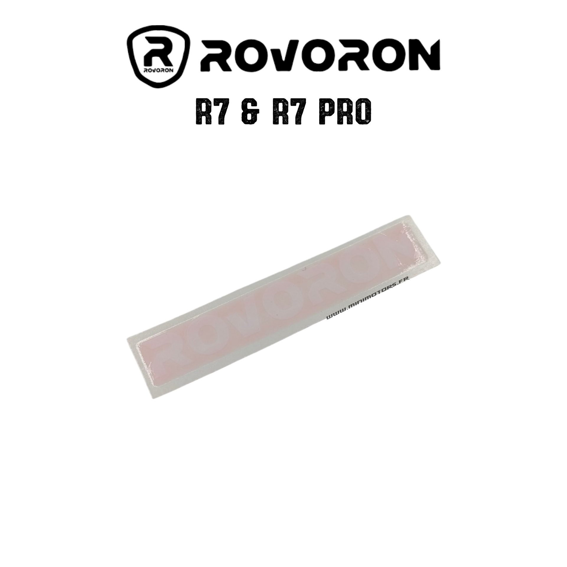 Sticker logo rovoron bras de fourche pour trottinette Rovoron