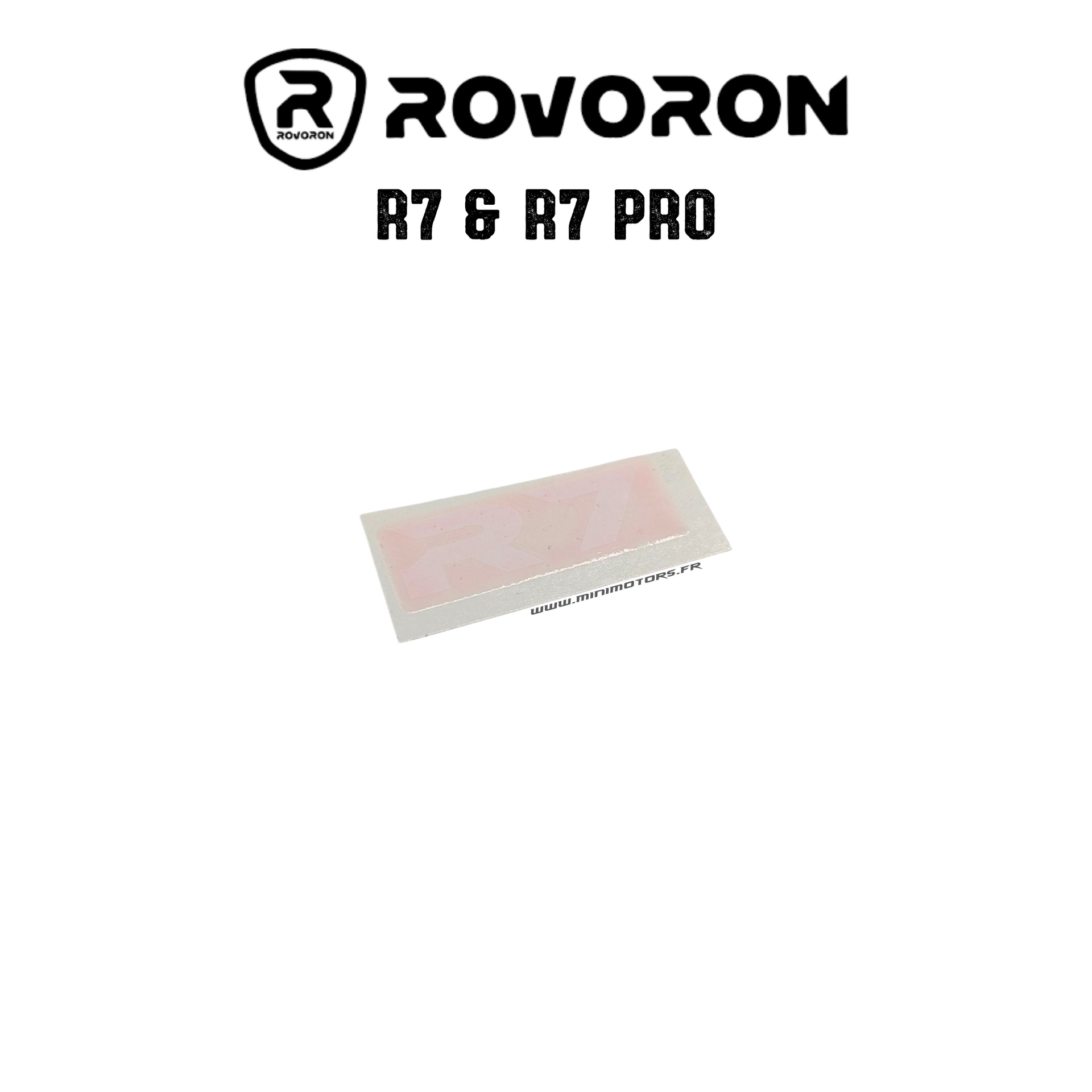 Sticker logo R7 bras de fourche pour trottinette Rovoron