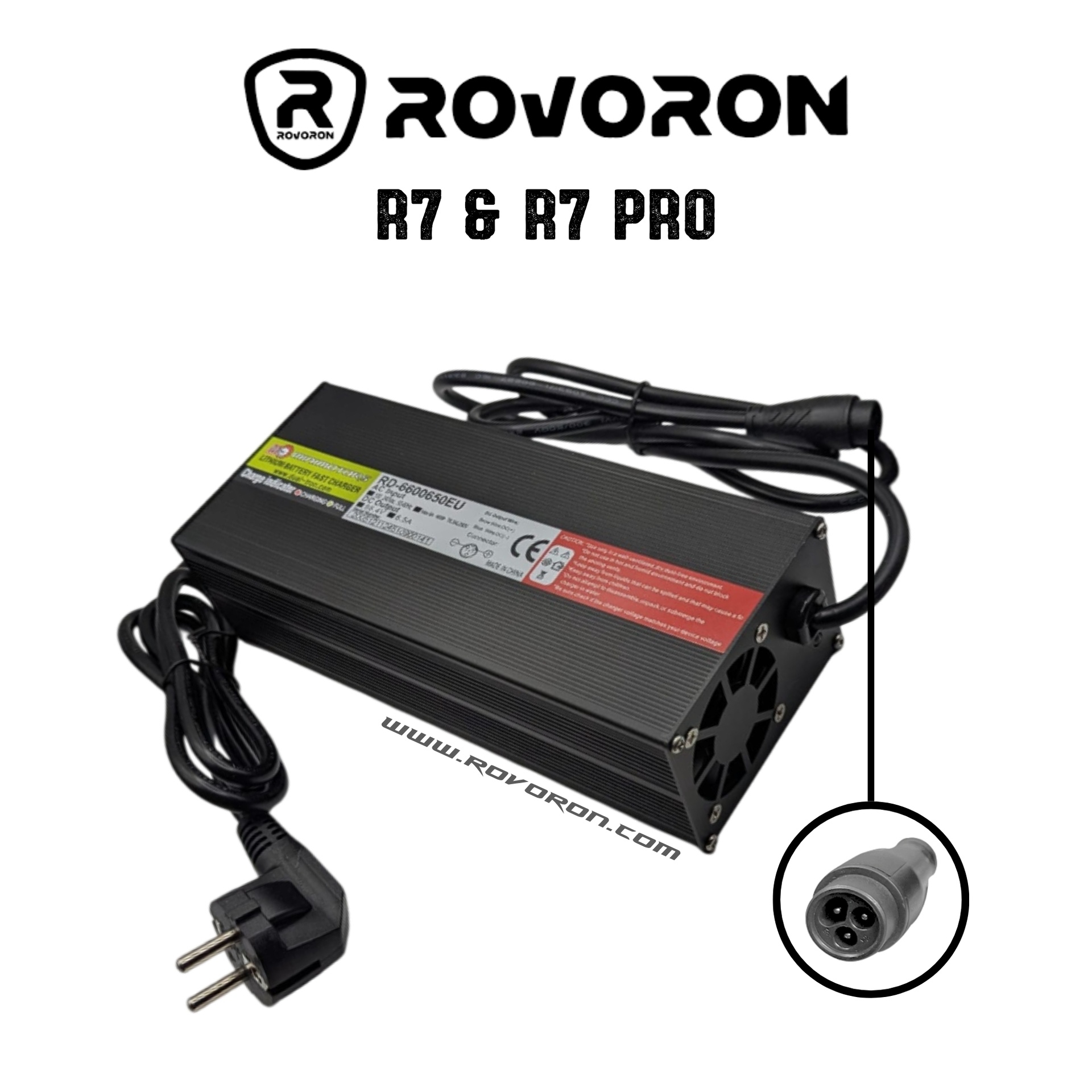 Chargeur rapide 66V 6.5AH (pour batterie 60V) pour trottinette Rovoron
