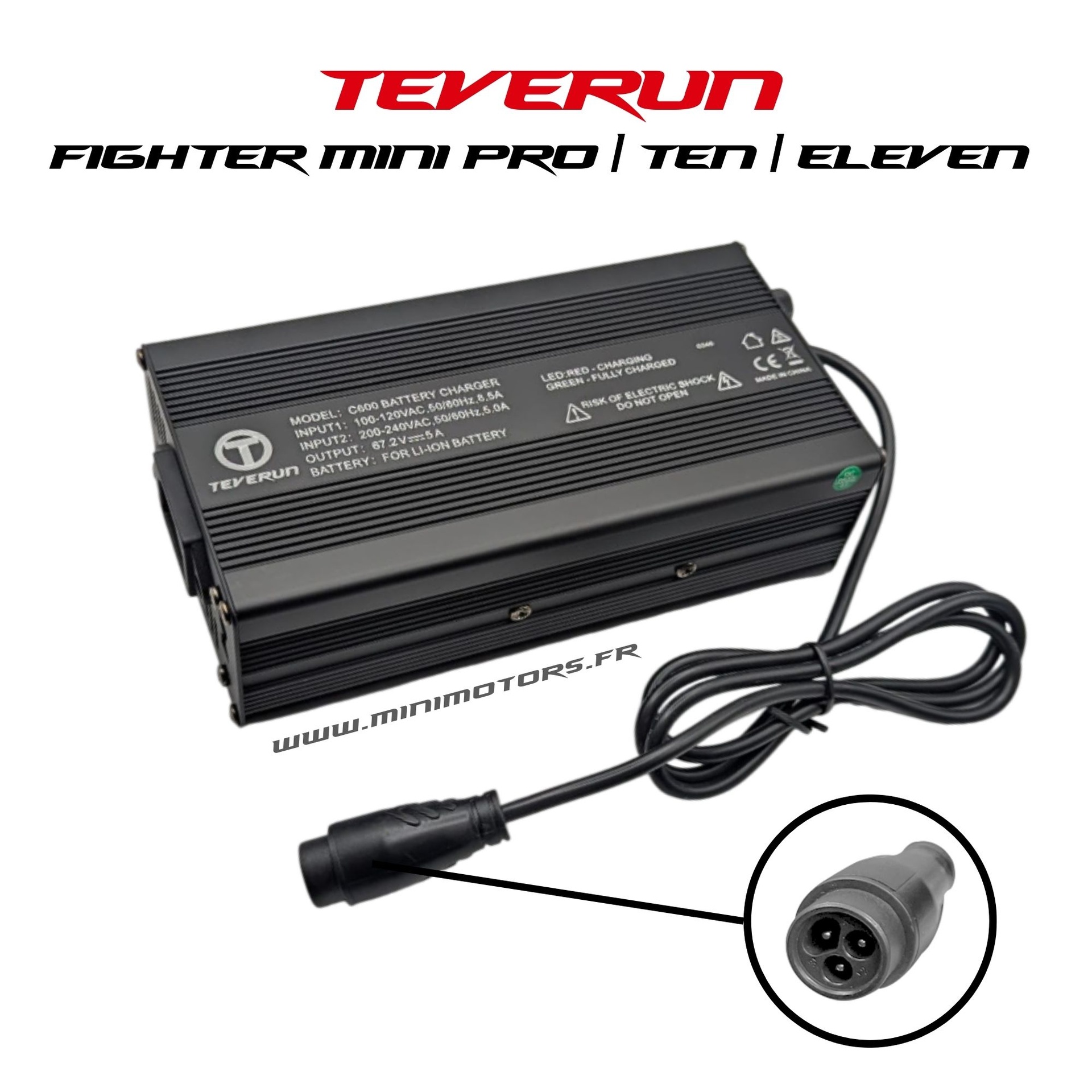 Chargeur rapide 67.2V 5A pour trottinette Teverun