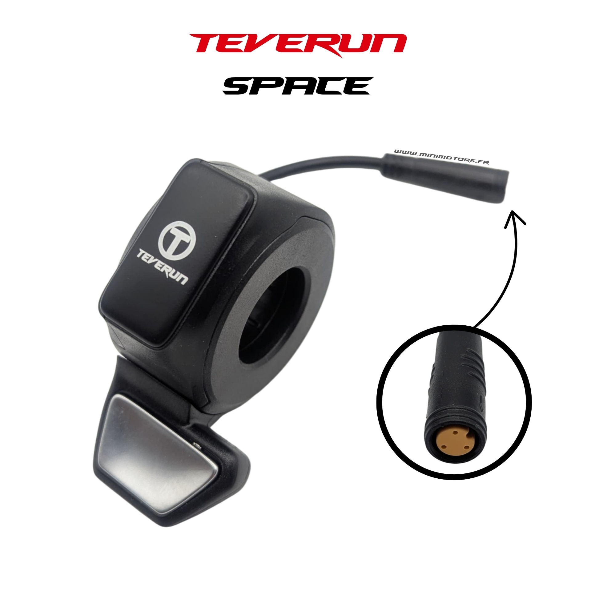 Gâchette accélérateur pouce pour trottinette Teverun