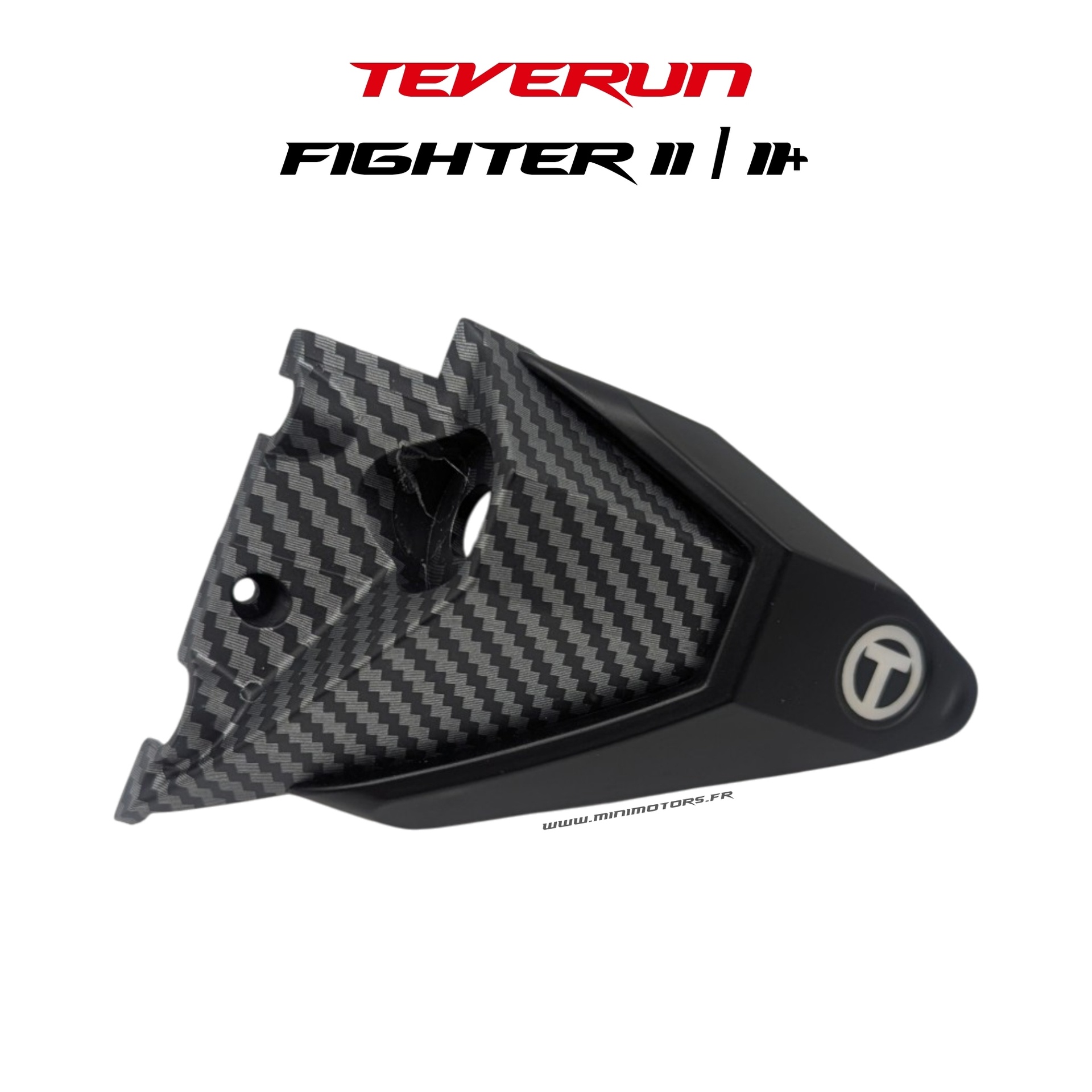 Support feu LED du deck av gauche / ar droit effet carbone pour trottinette Teverun