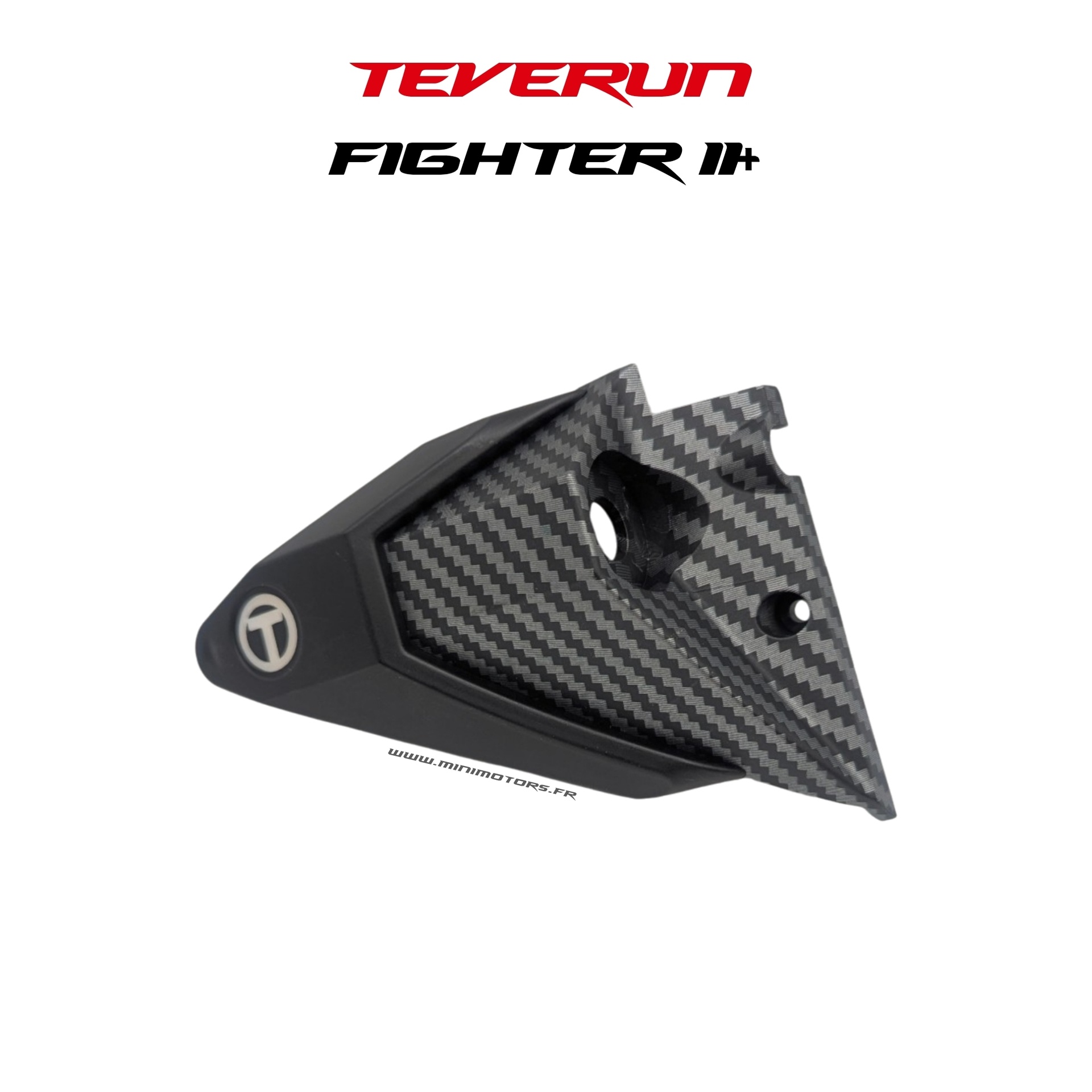 Support feu LED du deck av droit / ar gauche effet carbone pour trottinette Teverun
